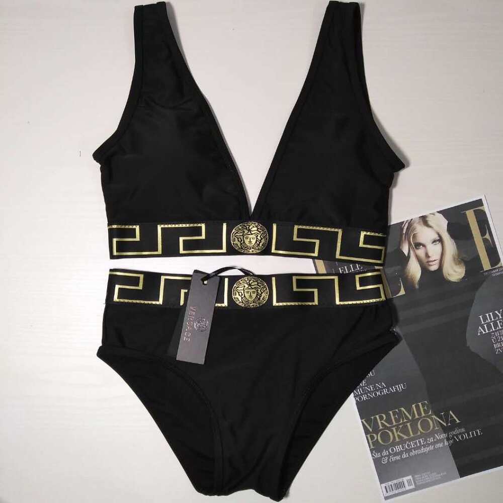 New Versace💯 Authentic Versace Logo Bikini Top